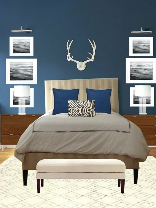 Modern Blue Bedroom Wallpaper