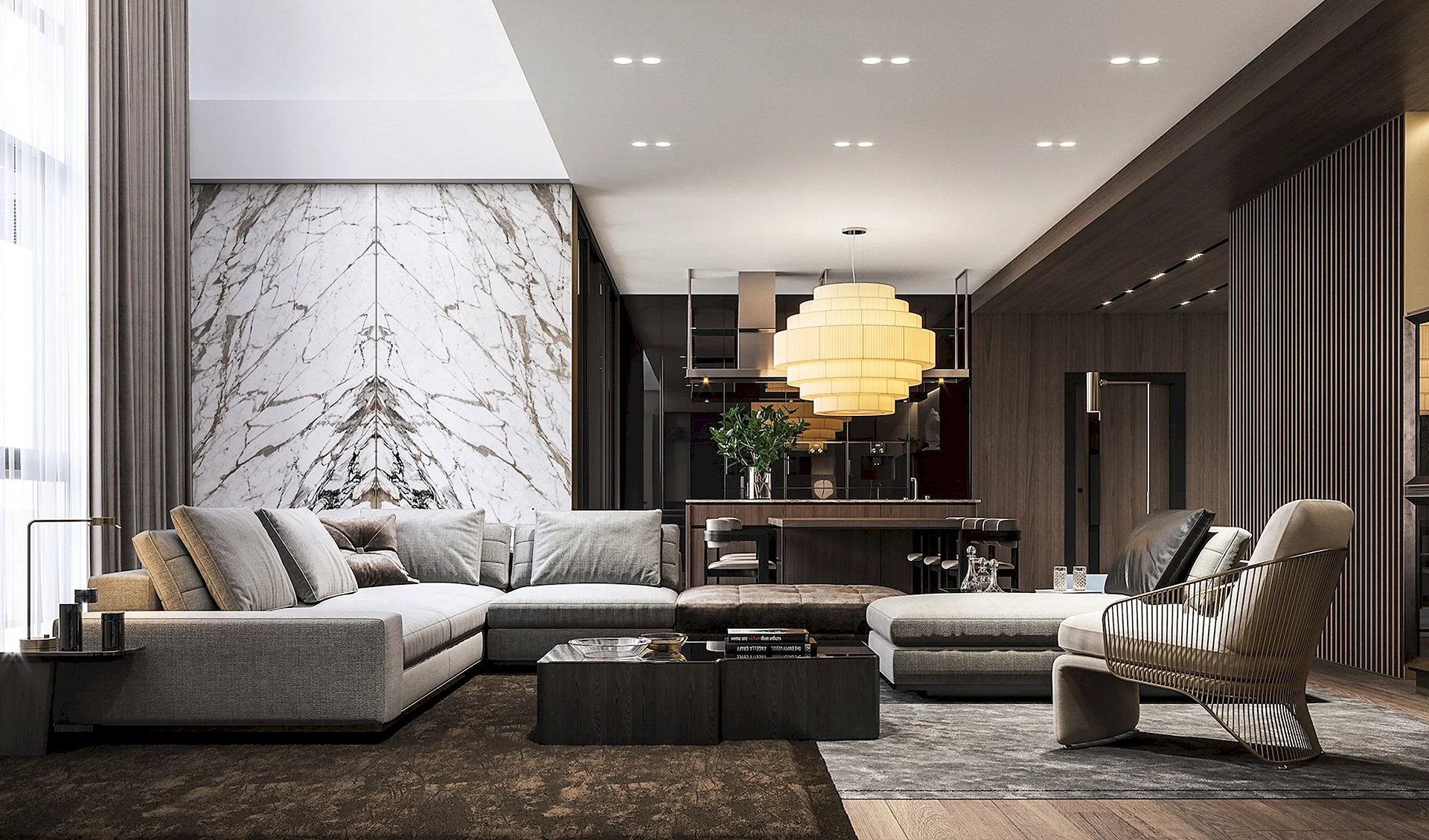 Modern Luxury Living Room Wallpaper