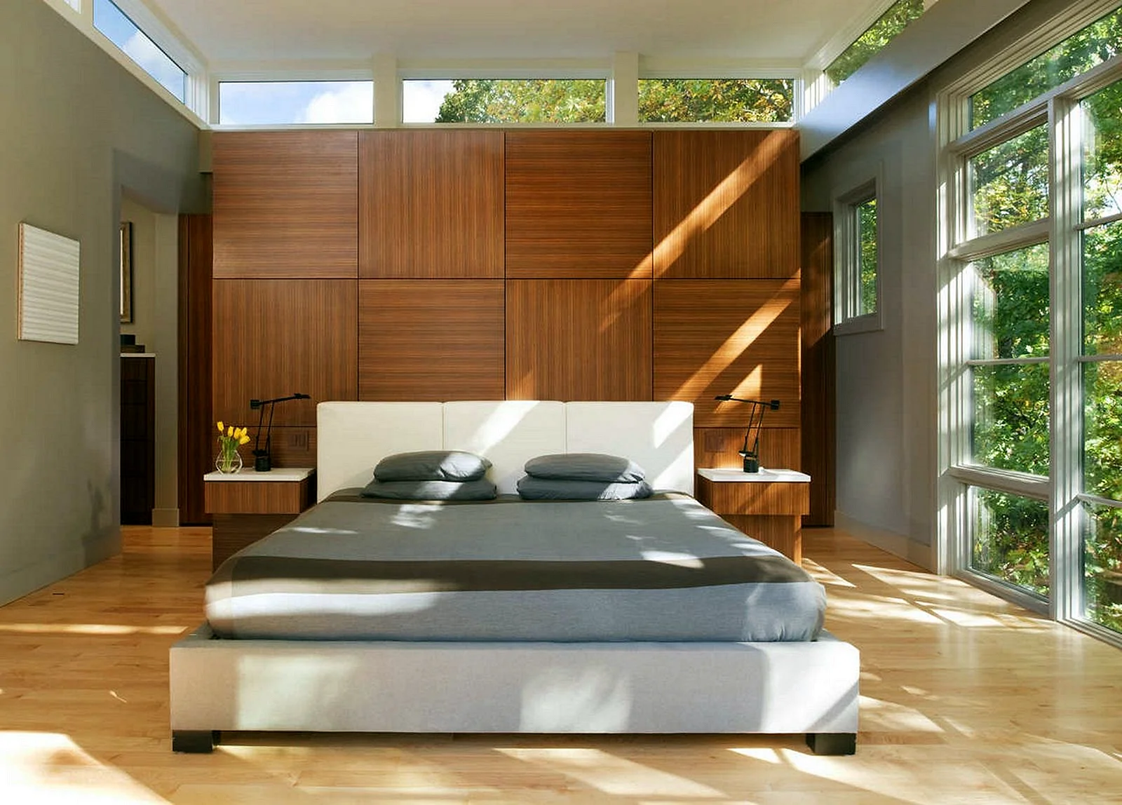 Modern Wooden Bedroom Wallpaper