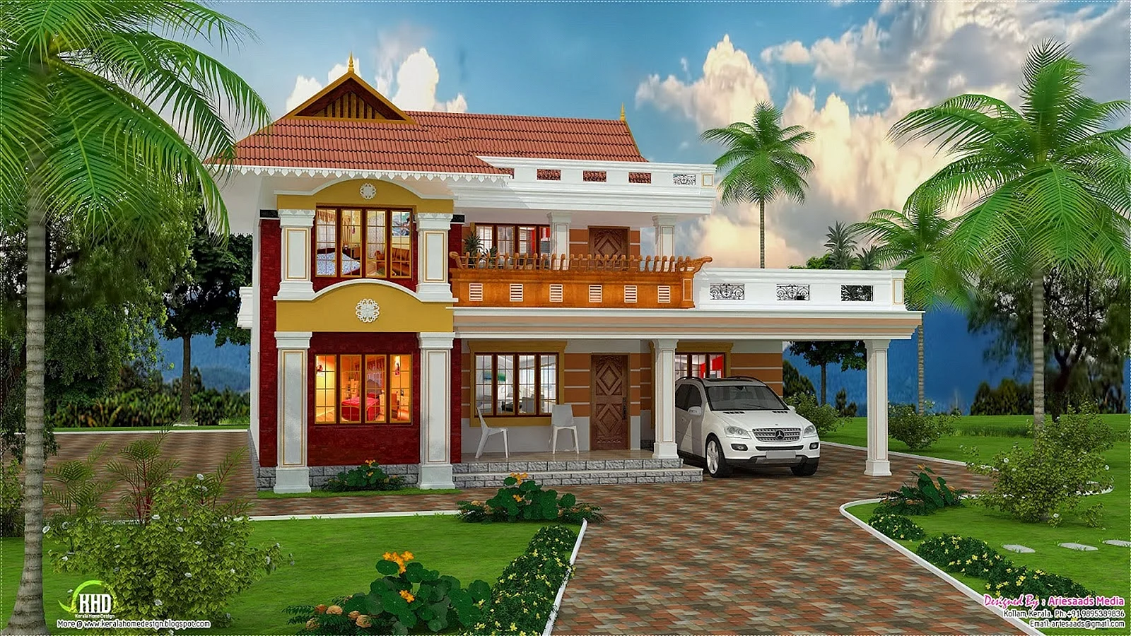 Modern House Kerala Wallpaper