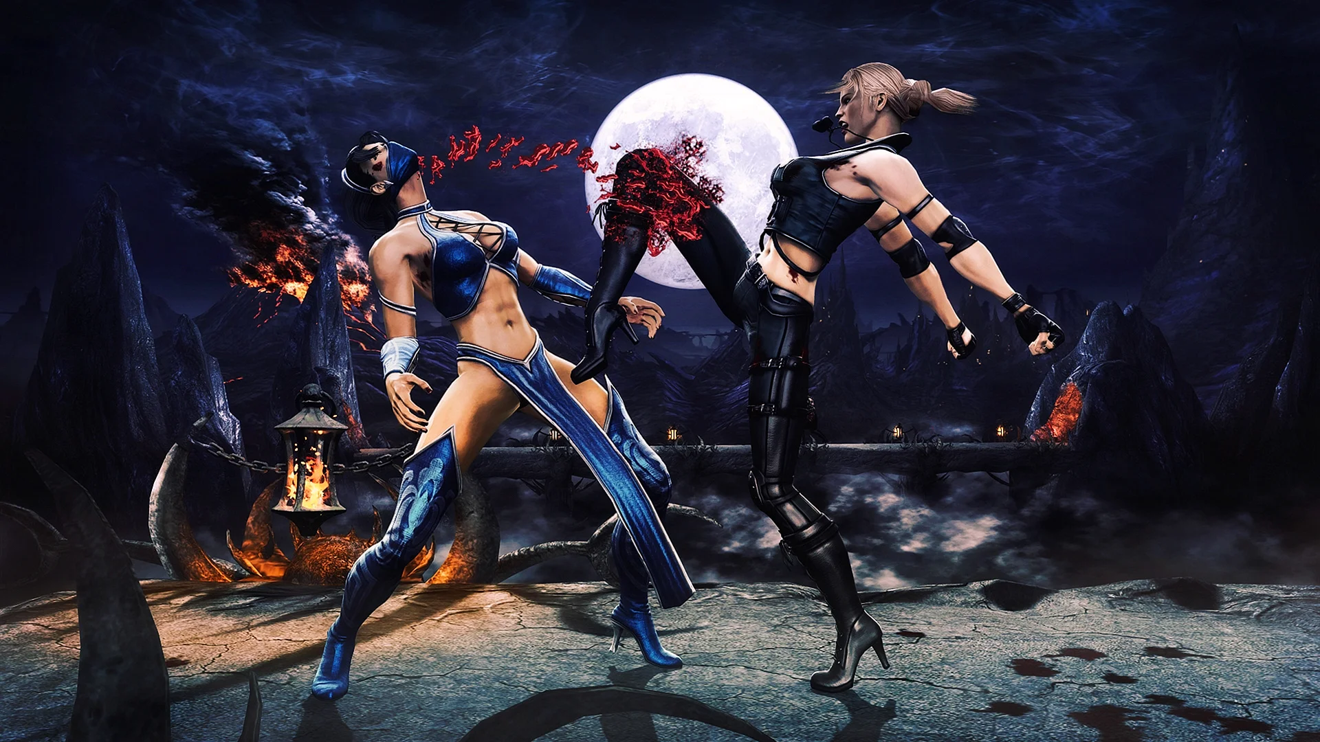 Mortal Kombat Kitana Vs Sonya Wallpaper