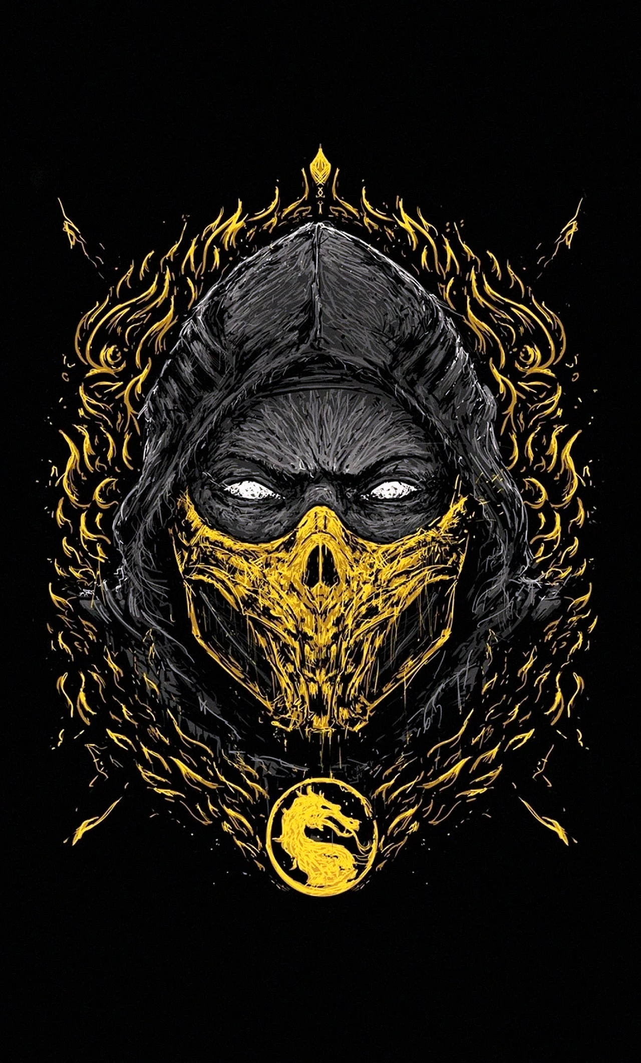 Mortal Kombat Scorpion Logo Wallpaper For iPhone
