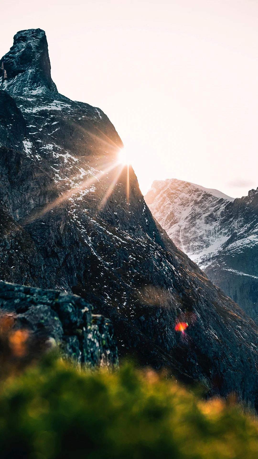 Mountain Peak Sun -Snow Wallpaper For iPhone