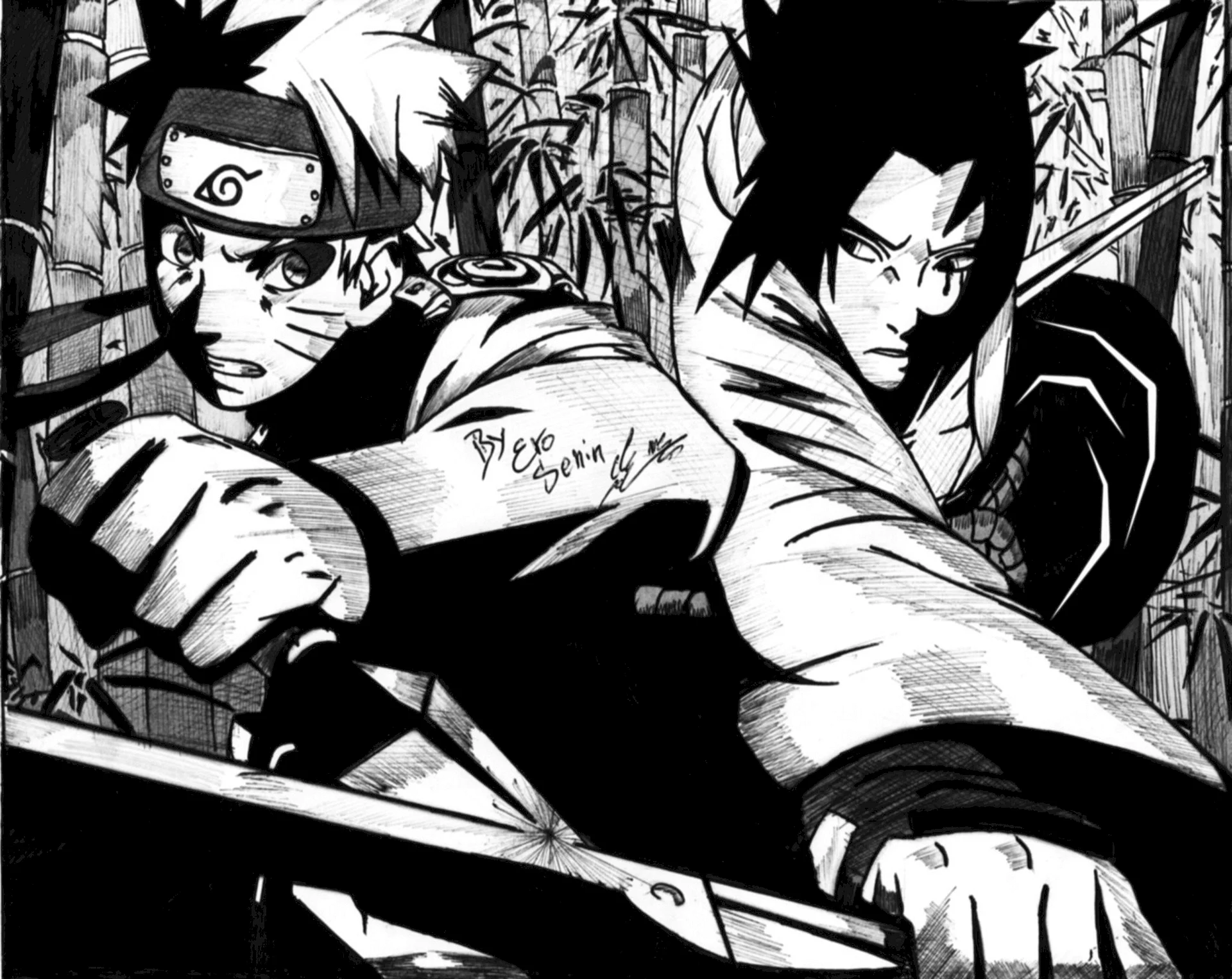 Naruto Black And White Wallpaper