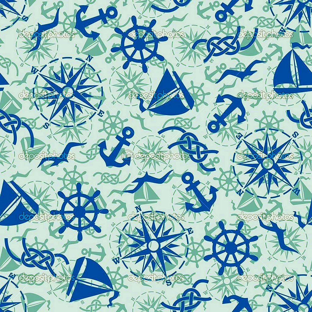 Nautical Pattern Seamless Wallpaper