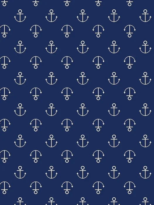 Navy Anchors Pattern Wallpaper