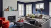 Navy Blue Living Room Wallpaper