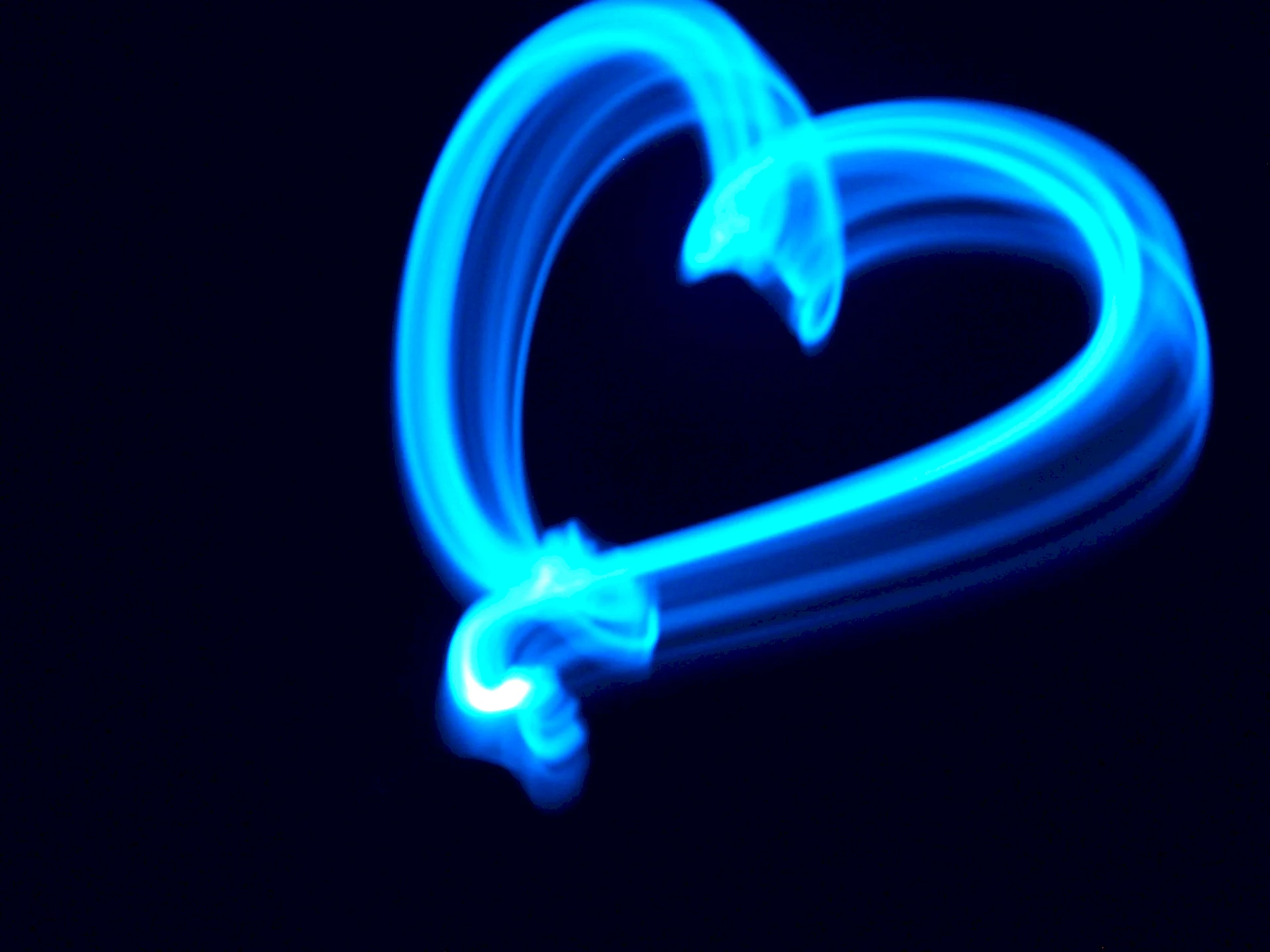 Neon Blue Heart Wallpaper