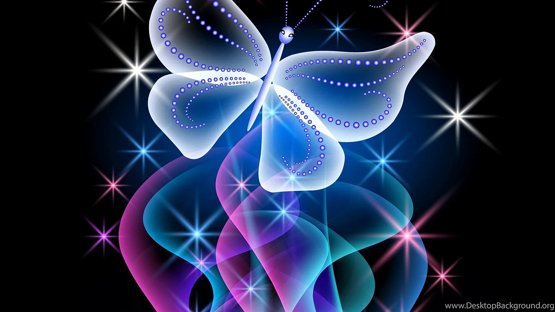 Neon Butterfly Wallpaper