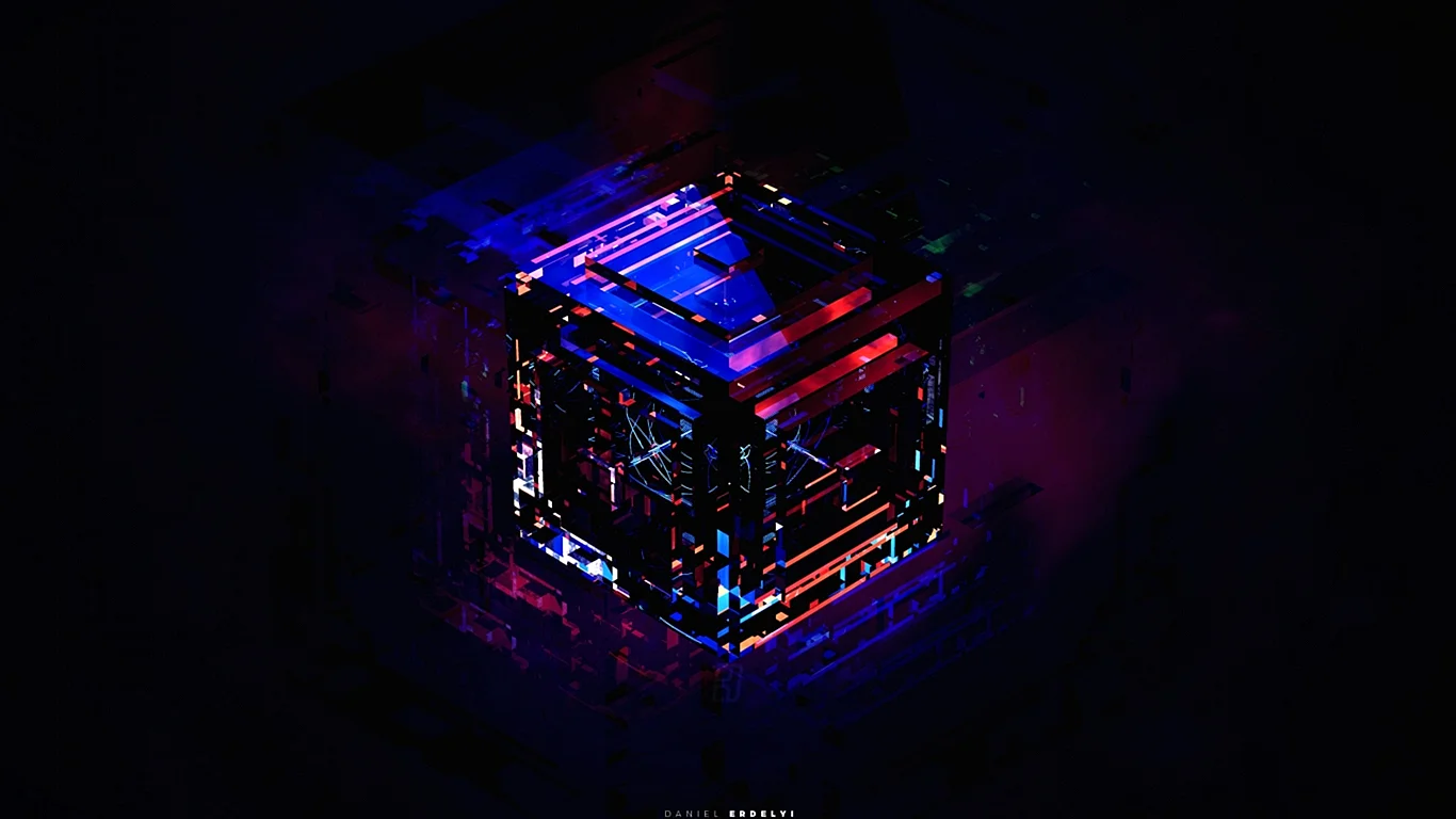 Neon Cubes Wallpaper