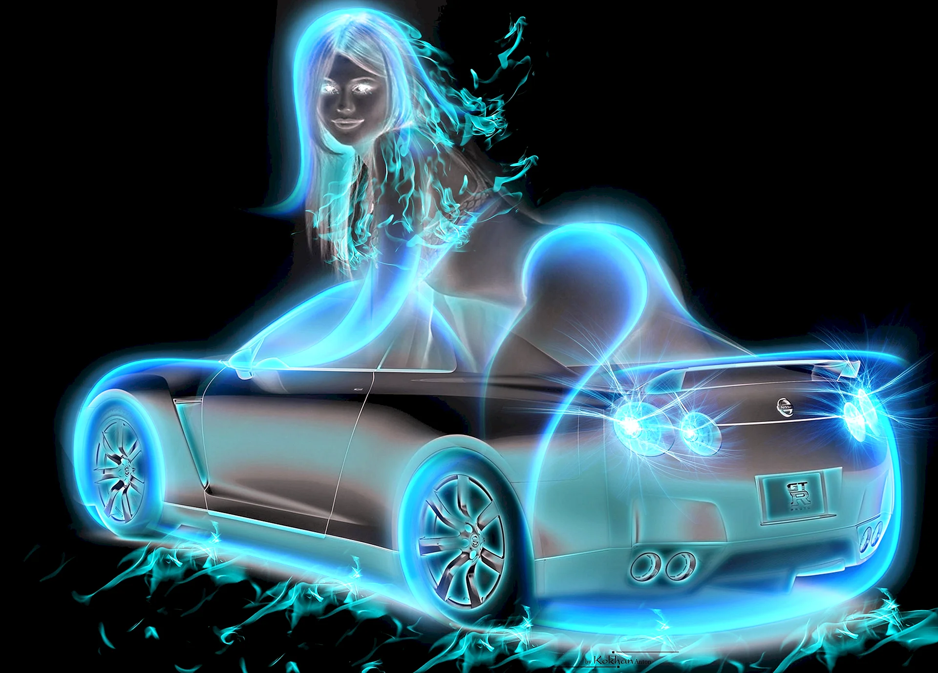 Neon Digital Art Wallpaper