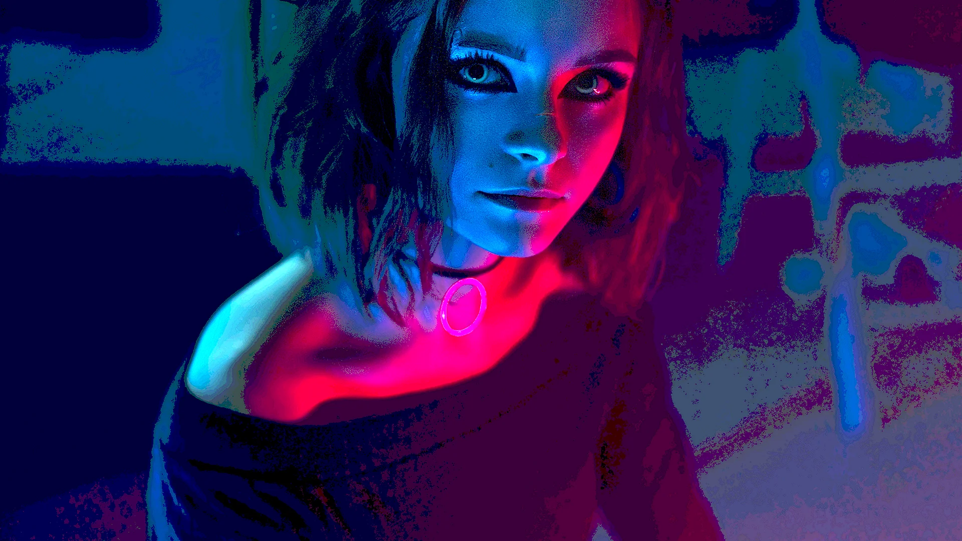 Neon Girl Wallpaper