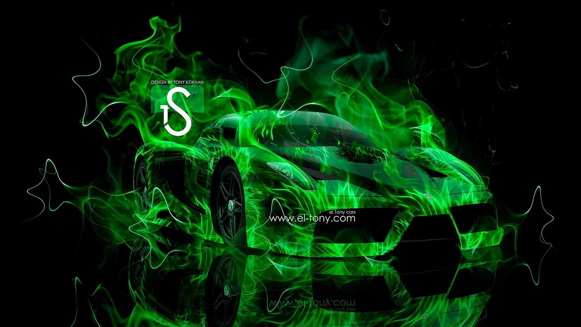 Neon Green Fire Wallpaper