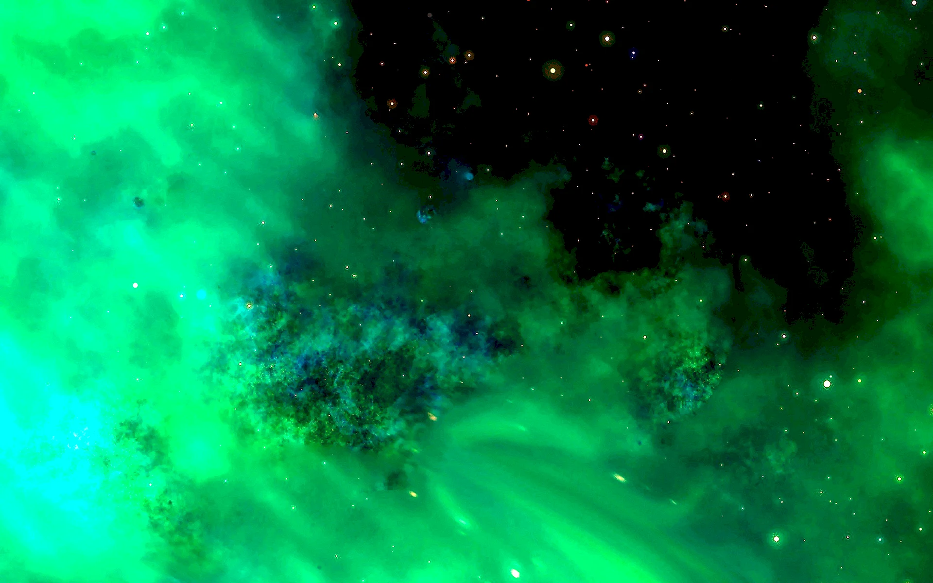 Neon Green Space Wallpaper