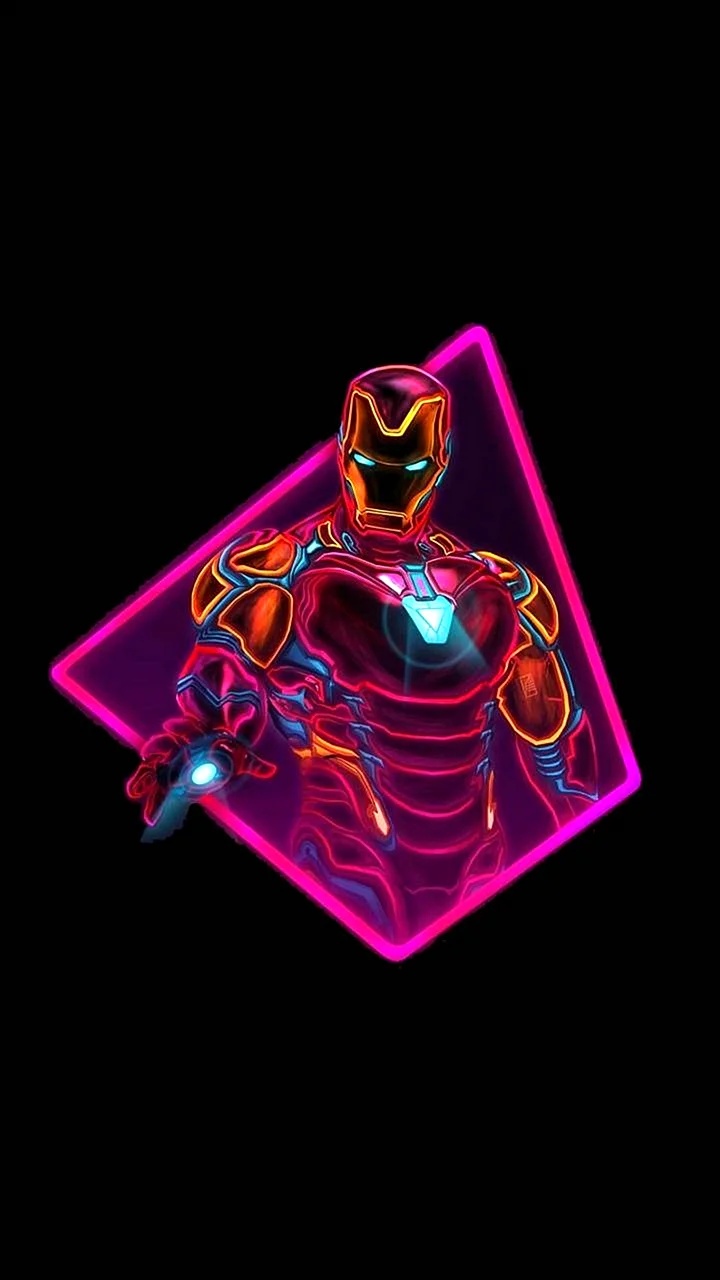 Neon Iron Man Wallpaper For iPhone