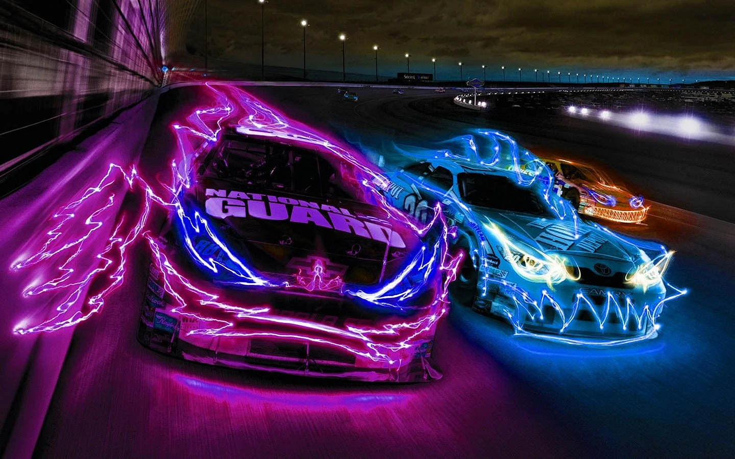 Neon Light Car 2021 Wallpaper