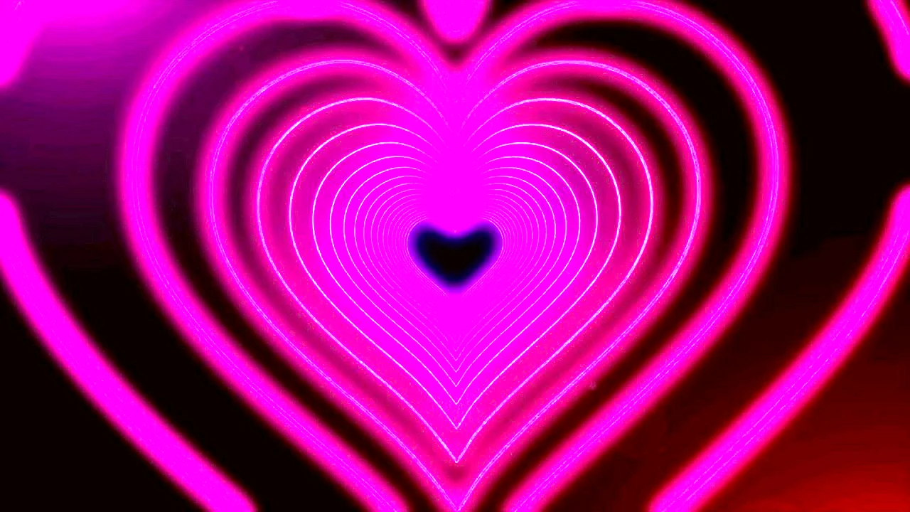 Neon Love Heart Wallpaper