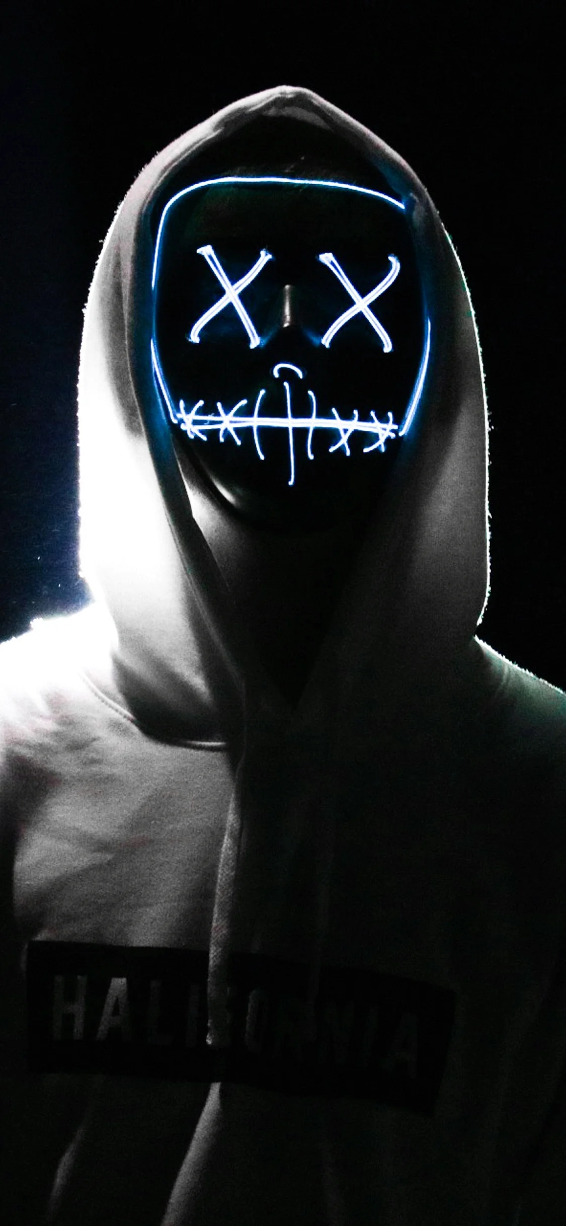 Neon Mask Hacker Wallpaper for iPhone 11 Pro