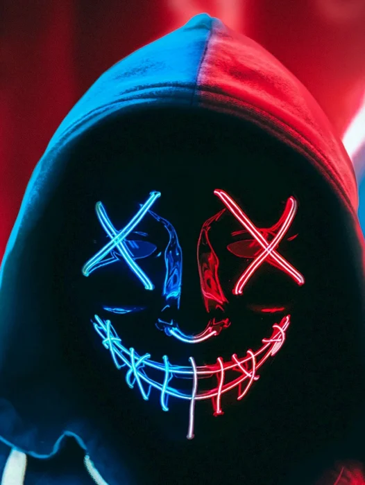 Neon Mask Hacker Wallpaper