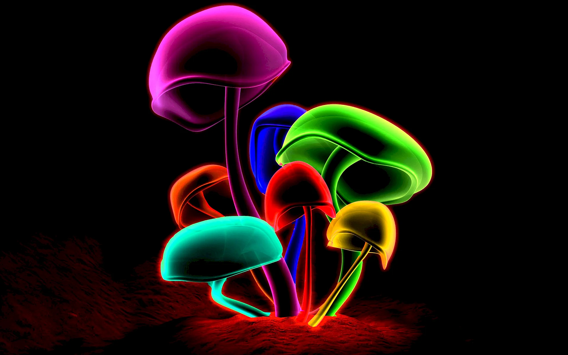 Neon Mushroom Wallpaper
