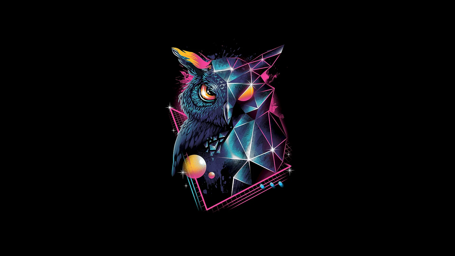 Neon Owl Wallpaper