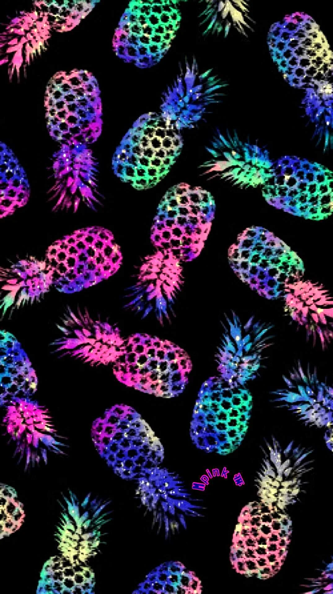 Neon Pineapple Wallpaper For iPhone