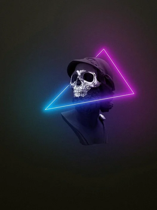 Neon Skull Wallpaper