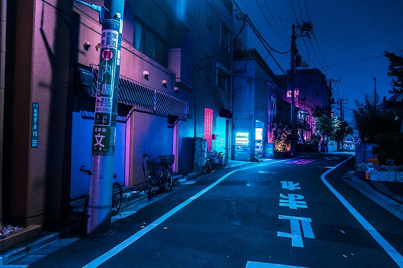 Neon Street Wallpaper