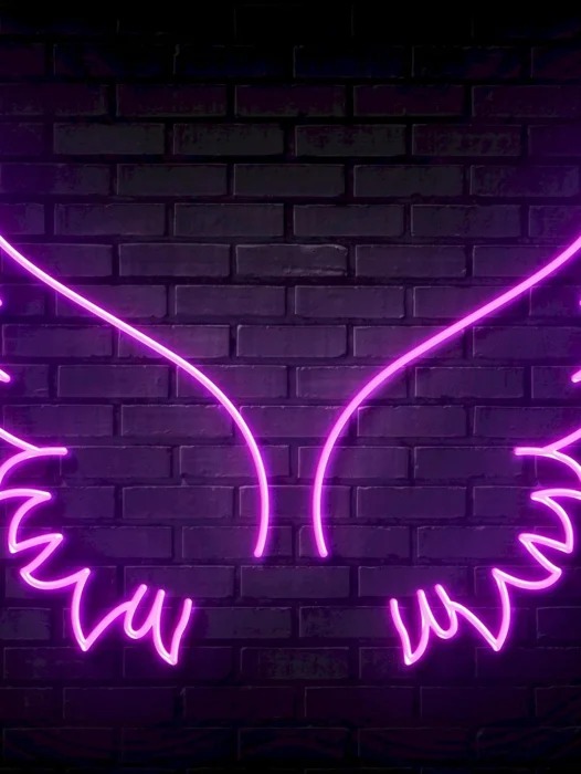 Neon Wings Wallpaper