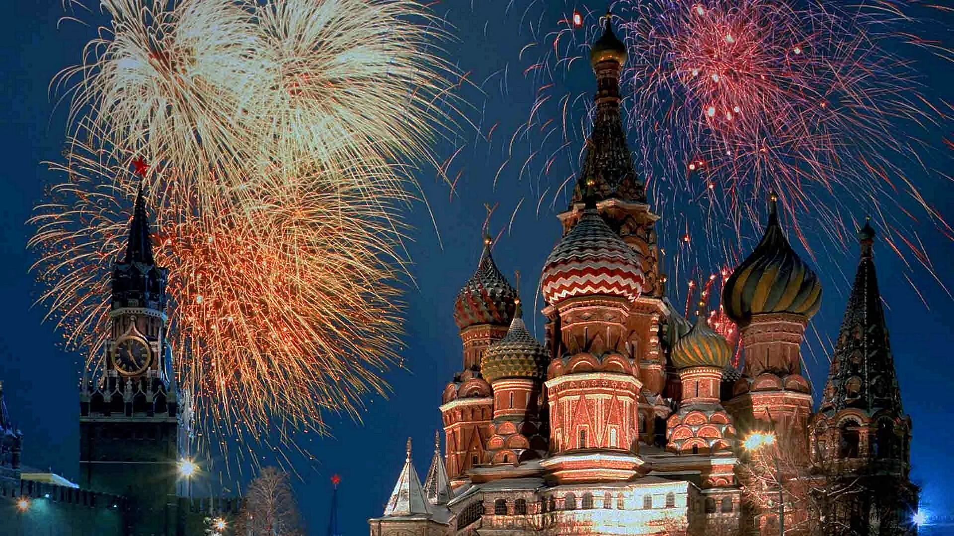New Year Red Square Background Wallpaper