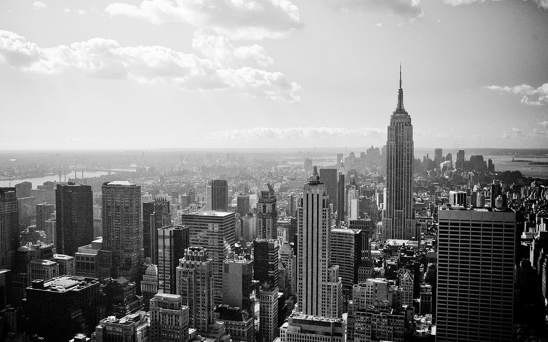 New York Skyline Black and White Wallpaper