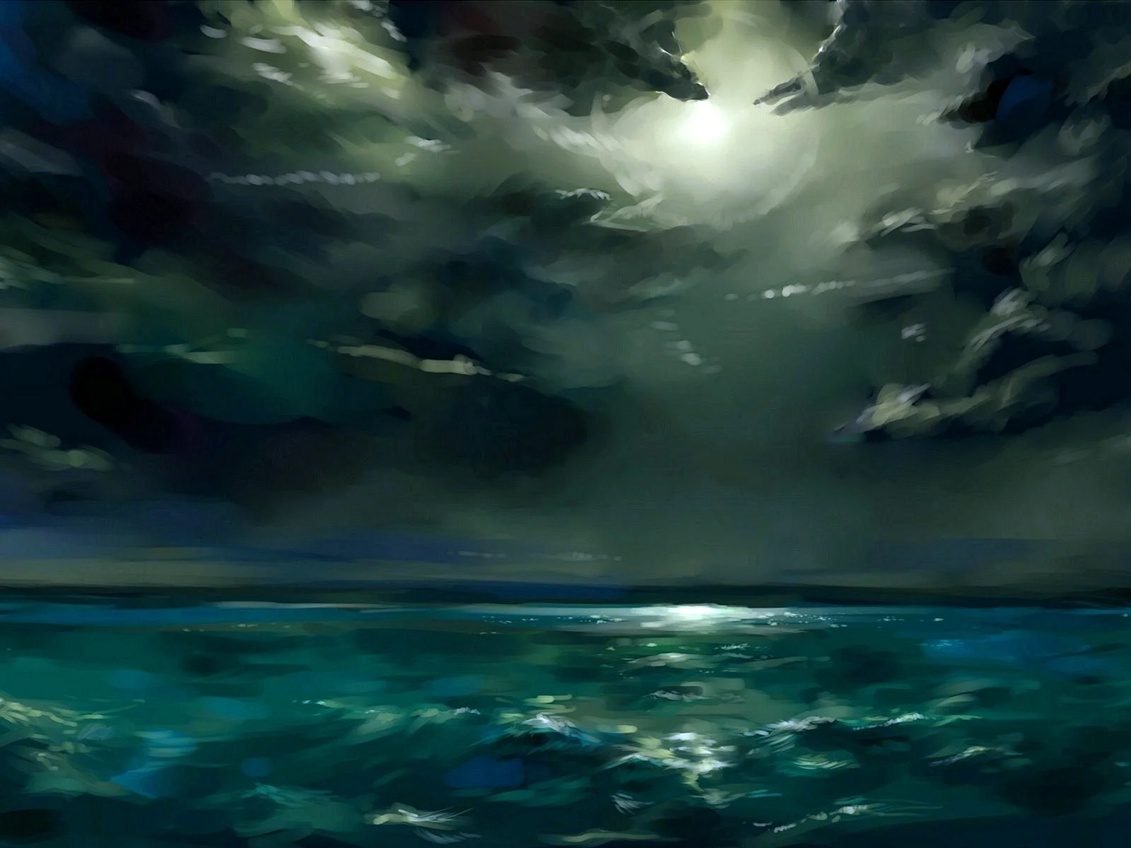 Night Ocean Storm Wallpaper