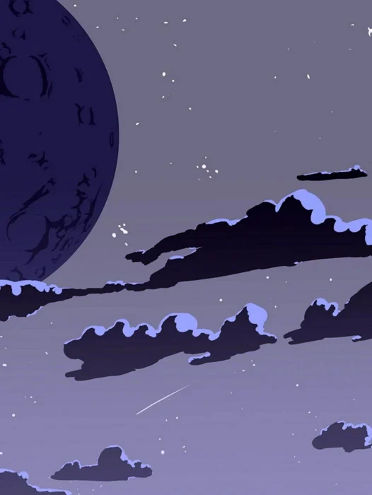 Night Sky Cartoon Wallpaper