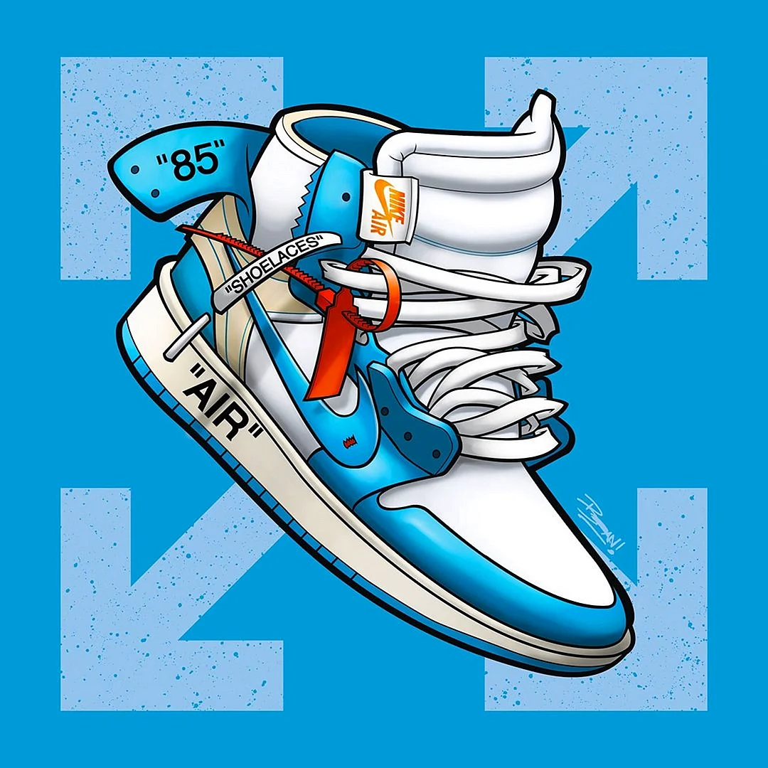 Nike Air Jordan 1 Off White Art Wallpaper