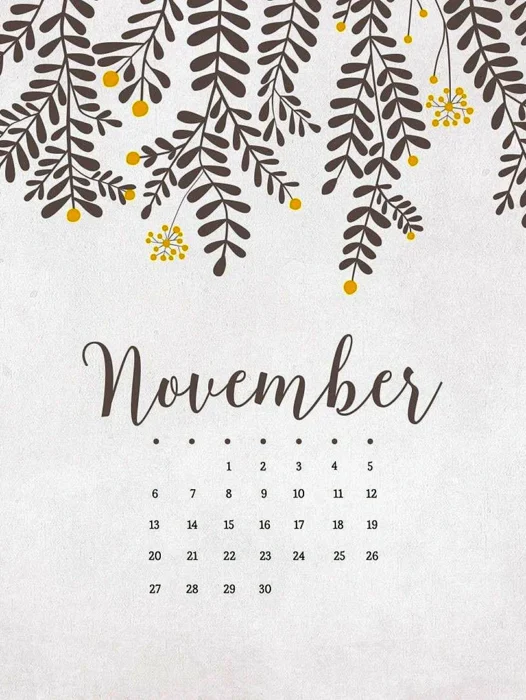 November Desk Calendar Wallpaper