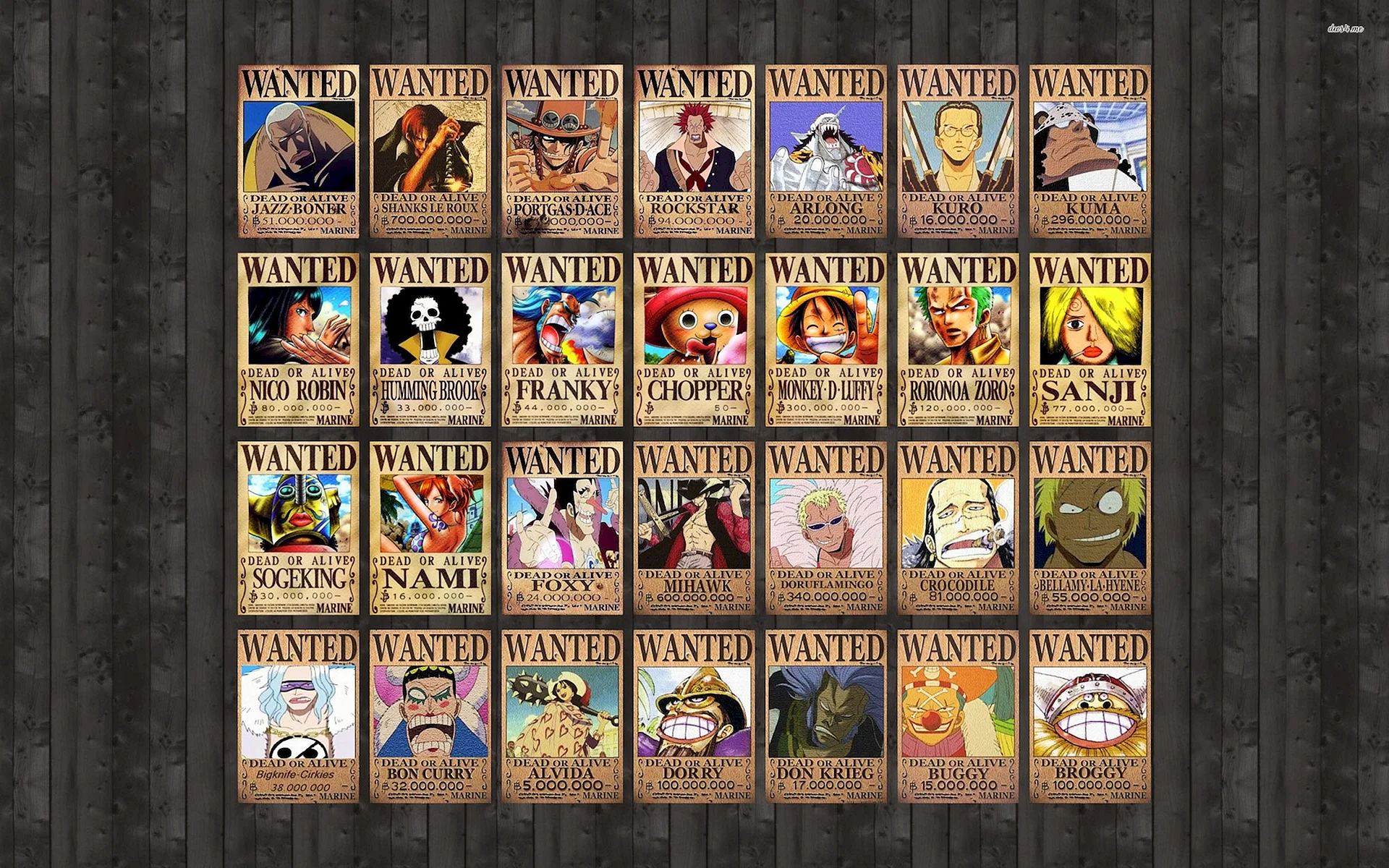 One Piece Wanted Poster Wallpaper
