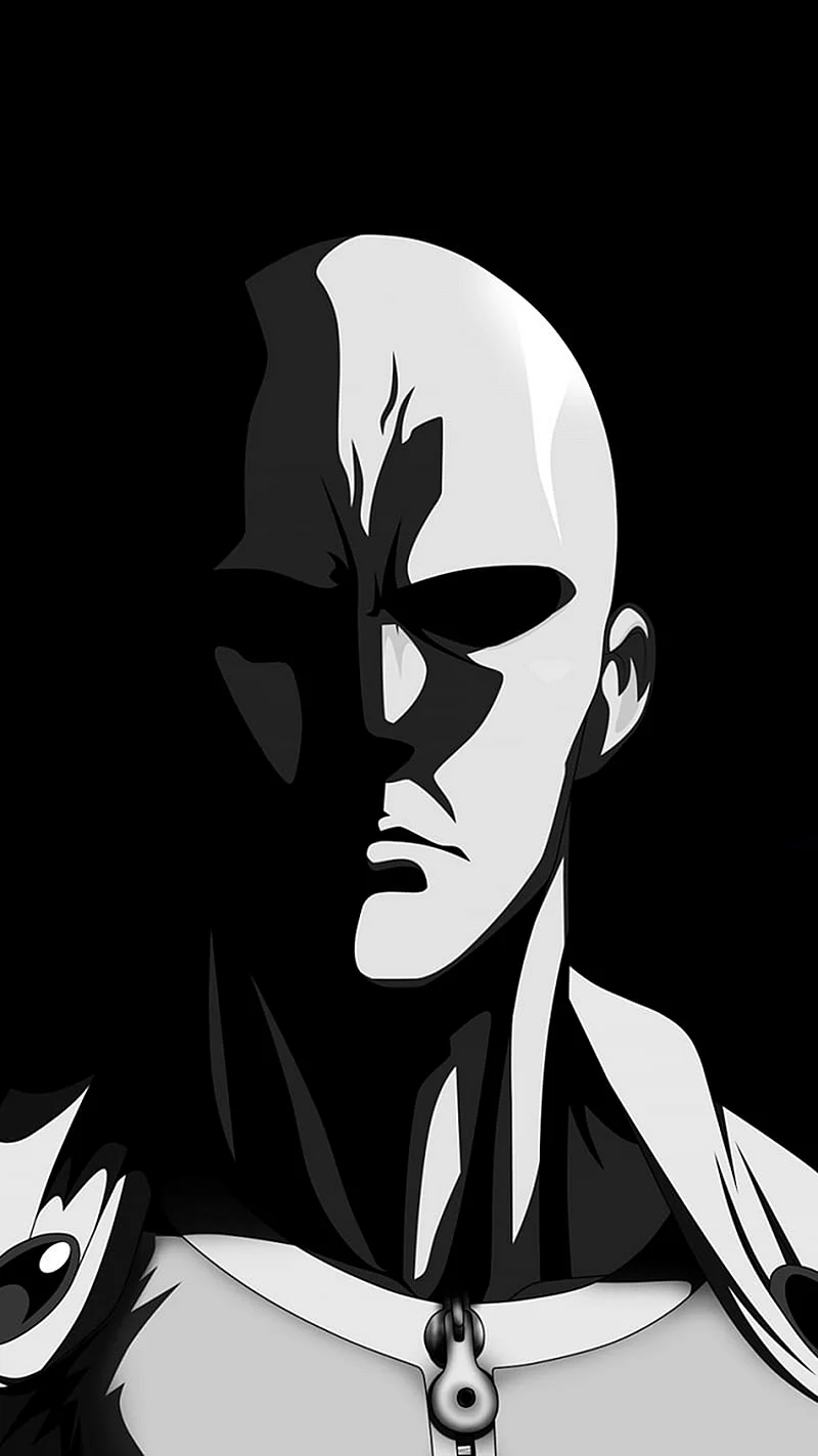 One Punch Man Black Wallpaper For iPhone