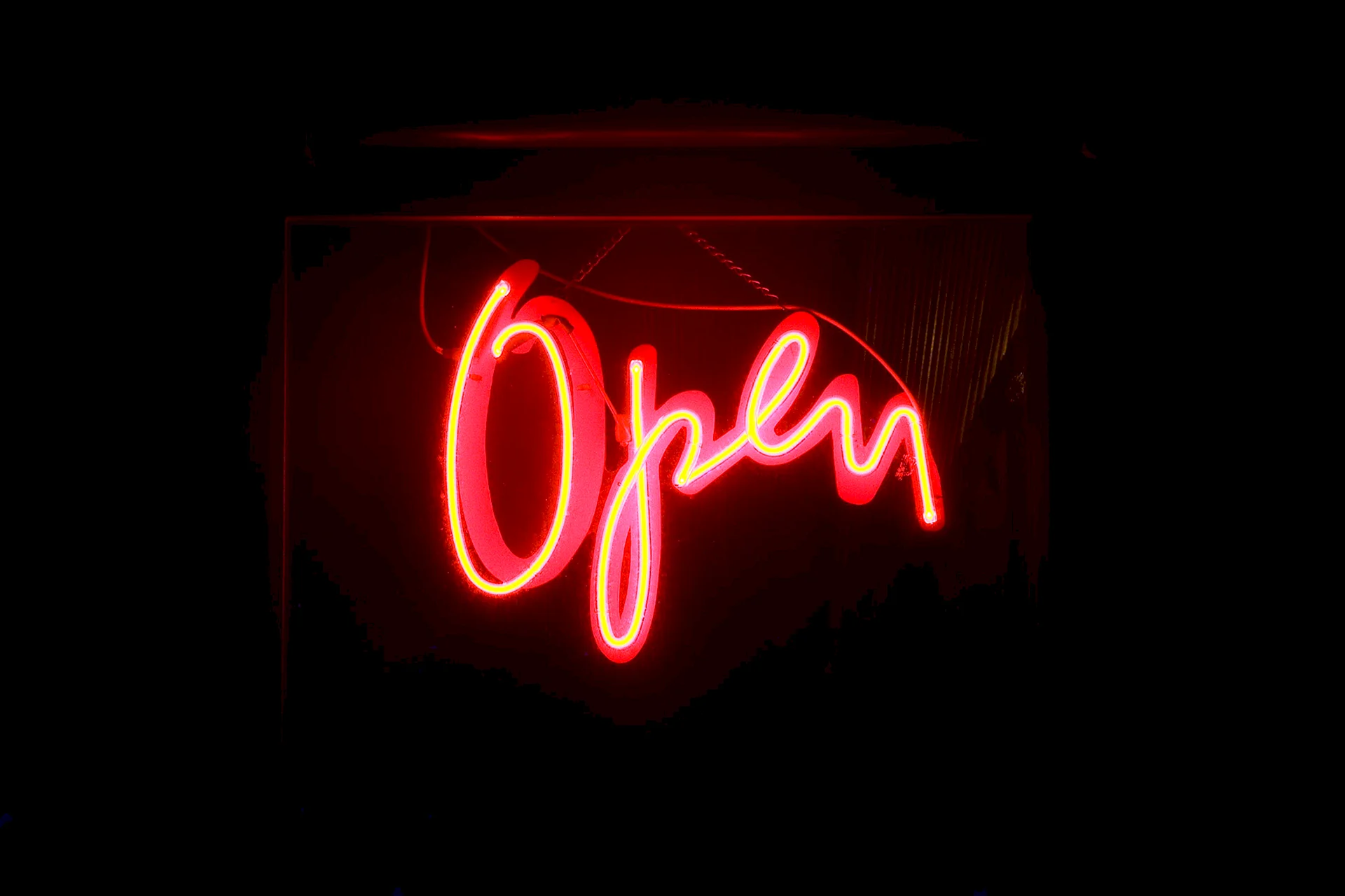 Open Neon Sign Wallpaper