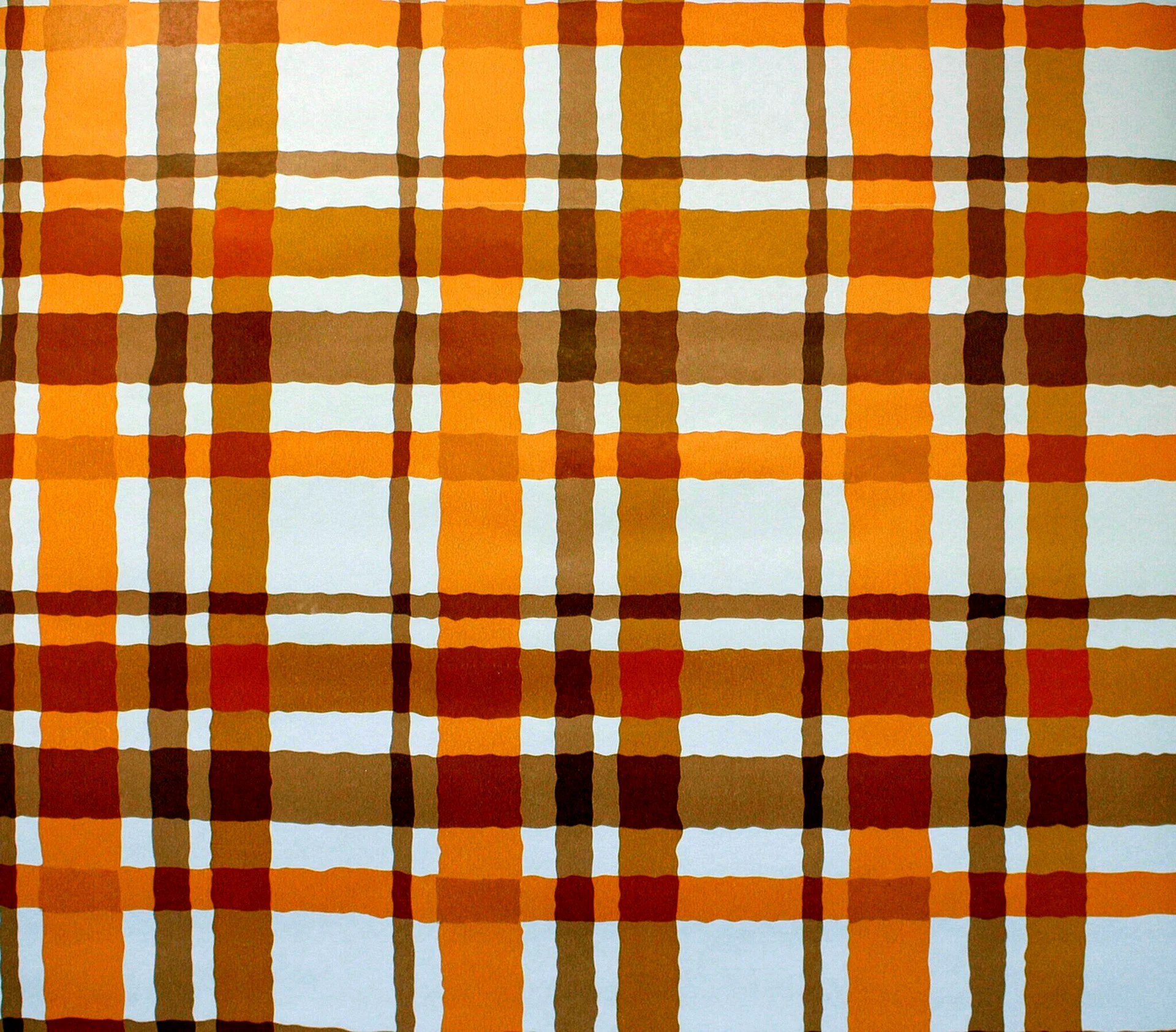 Orange Plaid Wallpaper