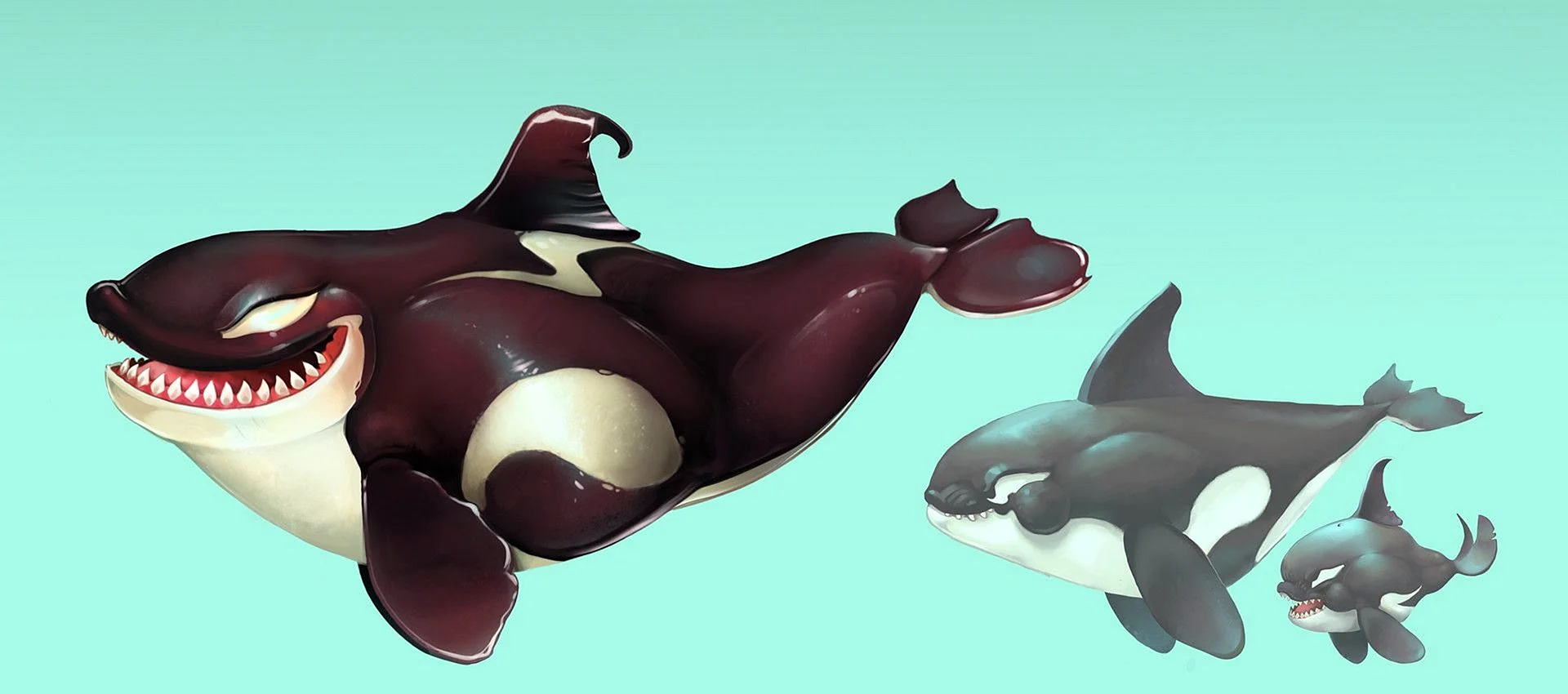 Orcas Hungry Shark Wallpaper