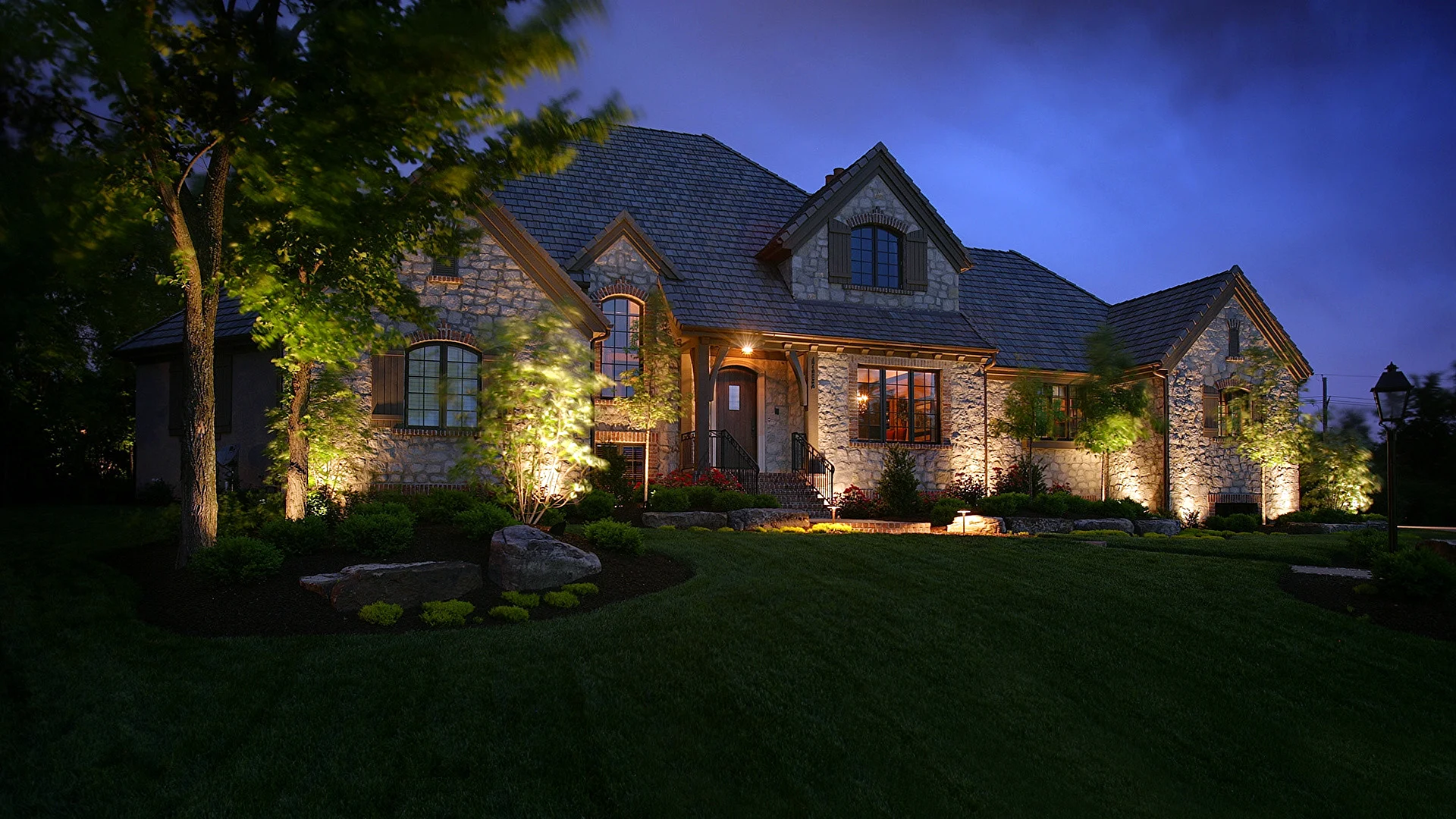 Outside The House At Night Wallpaper
