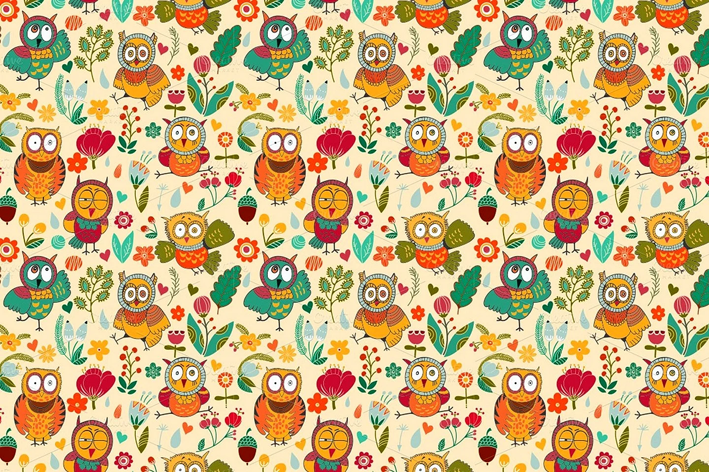Owl Pattern Wallpaper