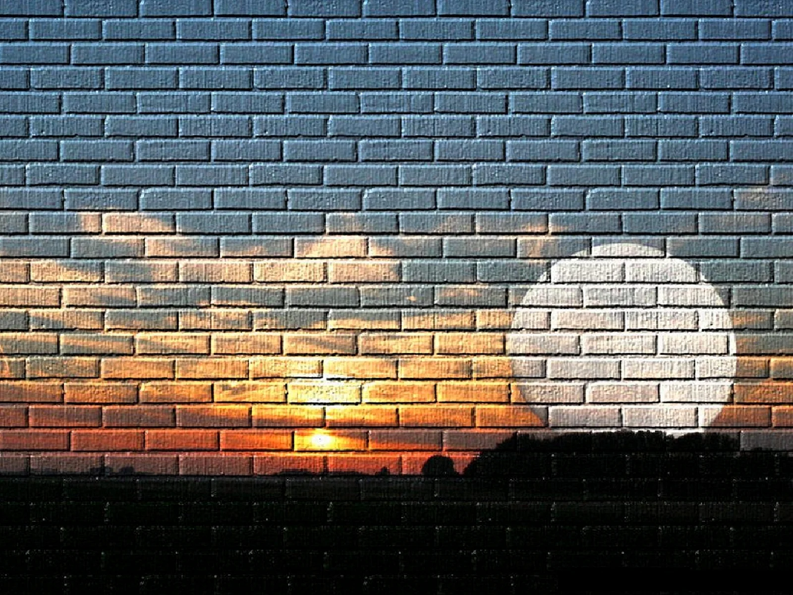 Painted Brick Wall Wallpaper