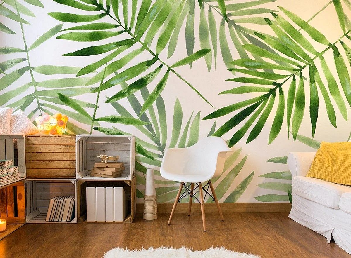 Palm Leaf Wall Mural Wallpaper