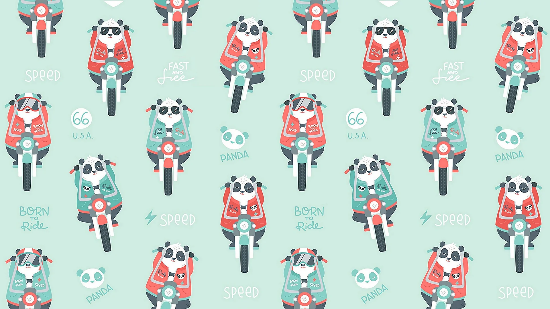 Panda Pattern Wallpaper