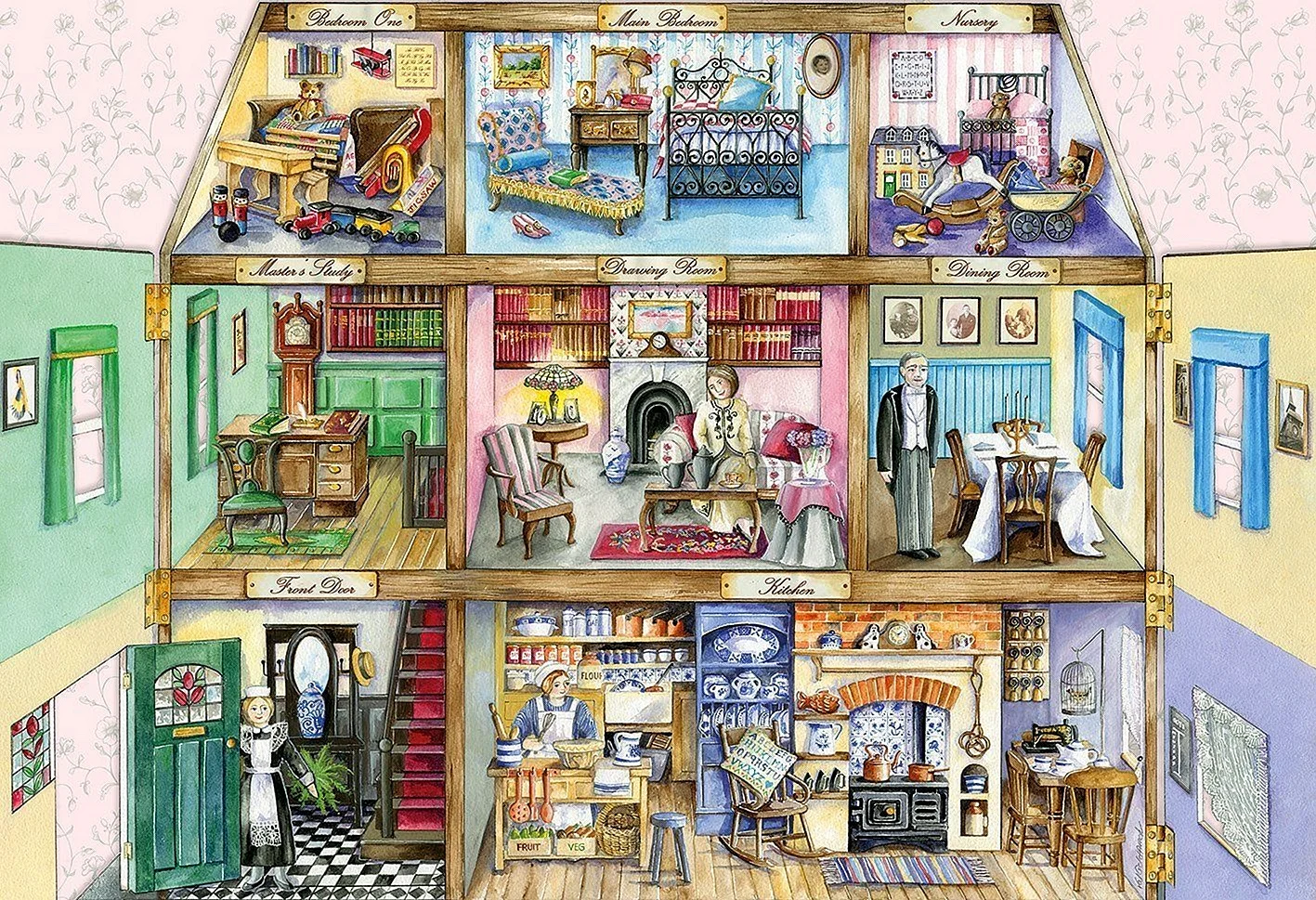 Paper Doll House Wallpaper