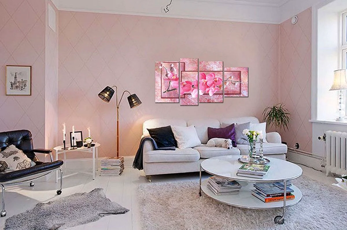 Pastel Color Living Room Wallpaper