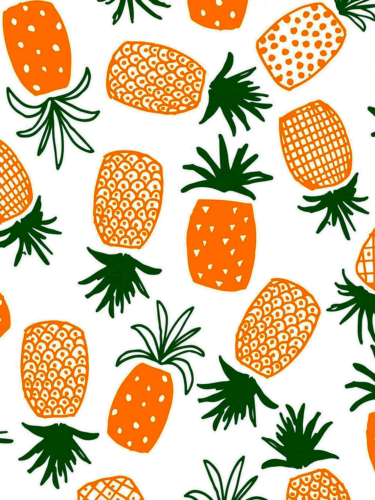 Pineapple Cartoon Pattern Wallpaper For iPhone