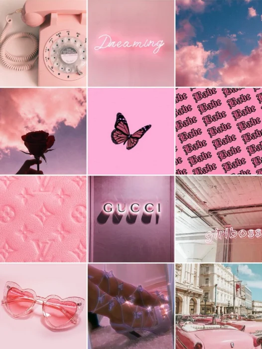 Pink aesthetic collage Wallpaper
