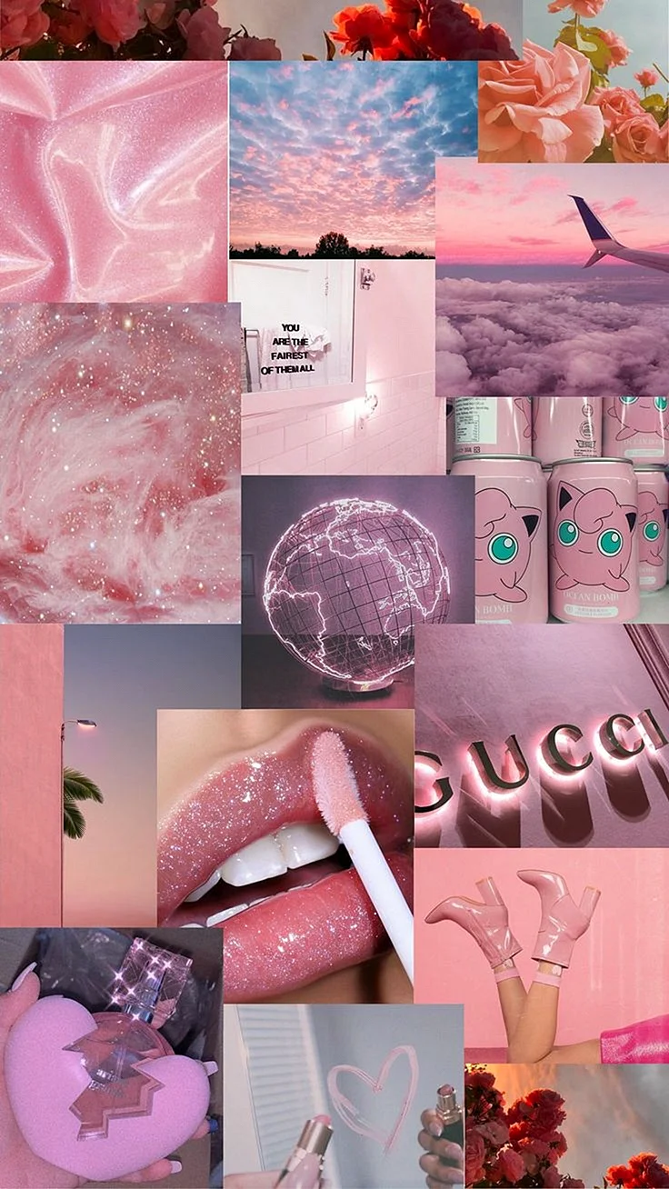 Pink Aesthetic Collage Wallpaper For iPhone